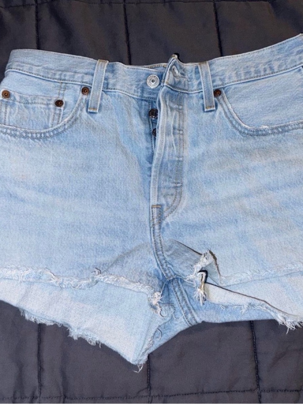 Light Blue Levis 501 Denim Women's Shorts